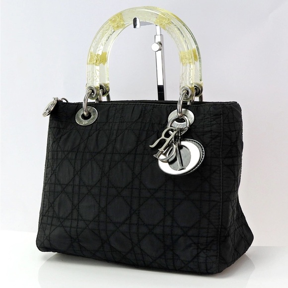 Dior Black Quilted Tote with Silver Accents - Picture 1 of 14